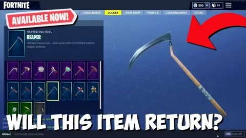 THE *RARE* SCYTHE IS COMING BACK TO FORTNITE (Reaper Pickaxe