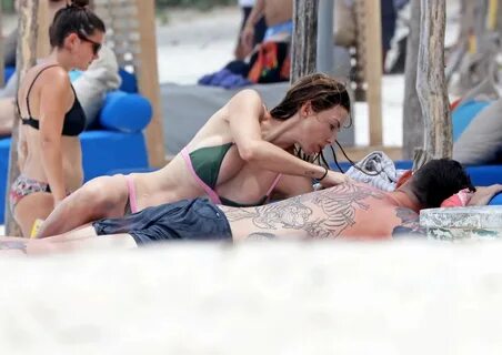 whitney cummings in a bikini enjoying on the beach in tulum 