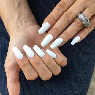 cool 25 Fancy White Coffin Nails - Bright and Fasionable Des