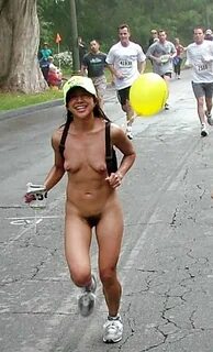 Topless women jogging . XXX Pictures.
