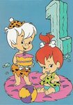 Pebbles and Bam Bam 1 year old Birthday card cover Classic c