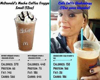 Cafe Latte Shakeology vs. McDonald’s Mocha Coffee Frappe Caf