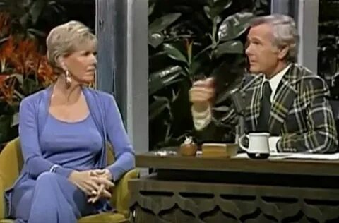 Doris Day chatting with Johnny Carson on his show back in 19