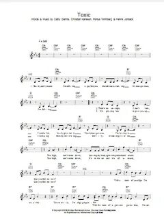 Toxic Sheet Music by Britney Spears for Voice - Noteflight M