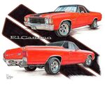 1972 Chevy El Camino Drawing by Shannon Watts Pixels