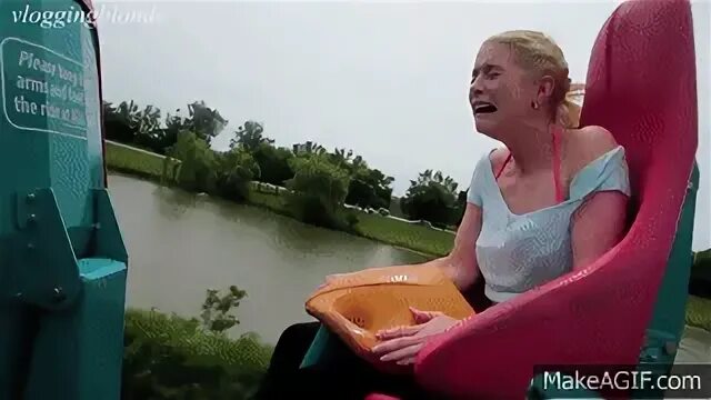 BLONDE GIRL HILARIOUS ROLLER COASTER REACTION!! on Make a GI