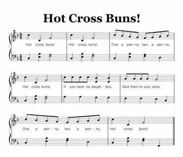 Hot Cross Buns Clarinet Sheet Music With Letters - Memorial 