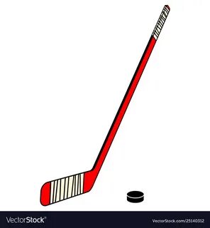 Hockey stick and puck Royalty Free Vector Image