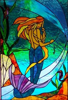 standing-mermaid.jpg Stained glass designs, Stained glass, S