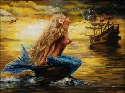 HD Printed Modern Art Wall Decor Little Mermaid Fairy Oil Pa