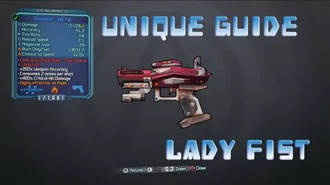 Borderlands 2 Unique Weapon Guide- Lady Fist - YouTube