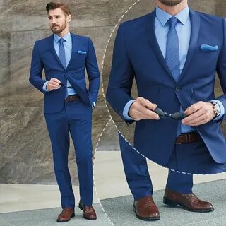trajes de vestir Traje azul hombre, Ropa elegante hombre, Tr