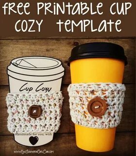 Free printable cup cozy template! Printable cups, Crochet co