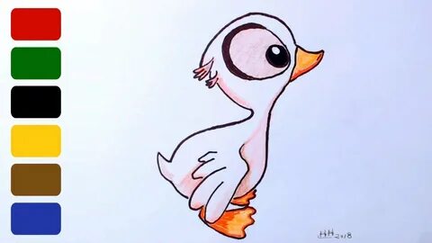 How to Draw a Baby Goose - Gosling - YouTube