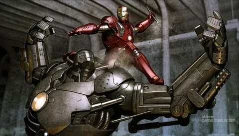 Iron Man vs Iron Monger Concept Art by Adi Granov Iron man a