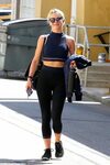 Julianne Hough flashes her toned abs leaving gym session Sta