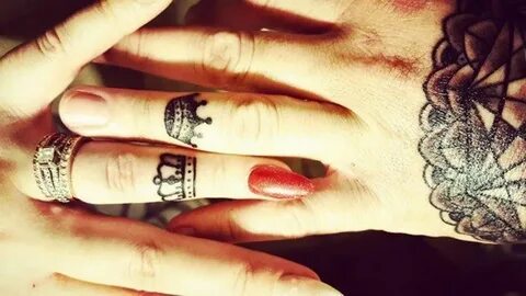 Finger tattoos for couples, Wedding band tattoo, Wedding fin