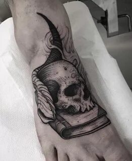 Occult tattoo on the foot - Tattoogrid.net