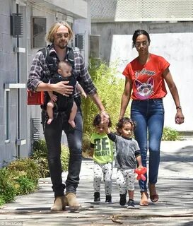 Zoe Saldana and Marco Perego stroll with sons in LA Daily Ma