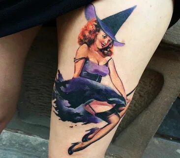 Pin-Up Witch tattoo by Todryk Tattoo Photo 15099