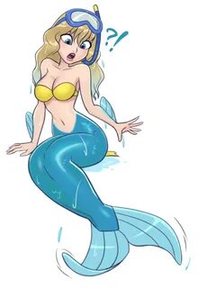 Swimming Surprise (Woman to Mermaid TF) by BreezesArt -- Fur