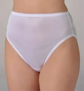 bali white nylon panties size 5 high cut legs floragardenhot