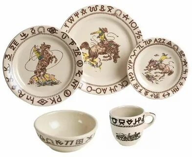 Westward Ho Rodeo Dinnerware 5Pc Place Setting with Desert P