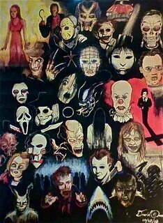 Horror Movie Collage Wallpaper posted by Samantha Cunningham