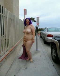 Older plumpers walking nude on the town streets - Mature Fla