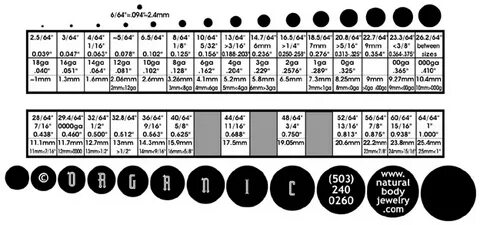 Gallery of ear gauge size chart bigger than 1 inch body jewe