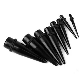 Комплект черных растяжек для ушей, эспандер 4 18 мм, конусны