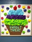 Class room bulletin board. Sweet treat. Cupcake. Birthday bu