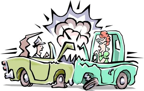 Vector Illustration Of Head-on Collision Traffic Accident - 