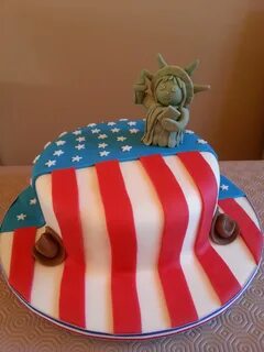 American cake, USA cake, Statue of Liberty fondant model, St