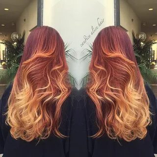 Fire Balayage - Hair Colors Ideas Sunset hair, Hair color ba