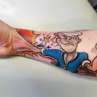 Popeye Arm Tattoo 70 Popeye Tattoo Designs For Men Spinach A