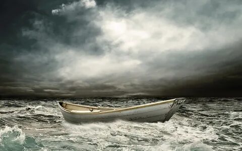 Фотография Тучи Природа Волны Лодки 1920x1200