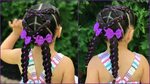Peinado para niñas trenzas cruzadas de 4 cabos con listón tr