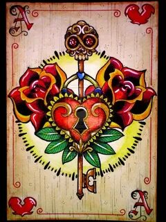 Hearts playing cards, Card art, Ace of hearts