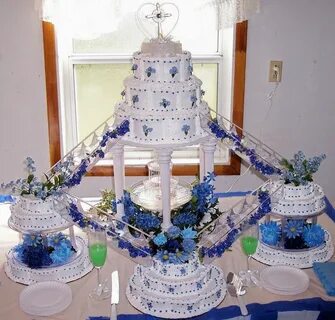 Blue Fountain Wedding - Other / Mixed Shaped Wedding Cakes F