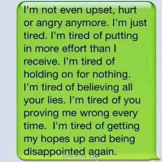 Hurting. tired. 