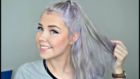 Grey/Lavender Hair Tutorial Bleaching & Toning - YouTube