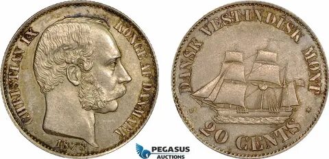 Danish West Indies 20 Cents 1878 Christian IX MA-Shops