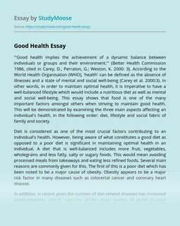 Essay health