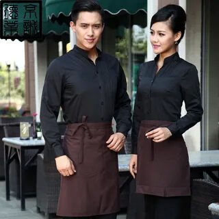 Buy Cafe restaurant uniforms sleeved overalls fast food rest