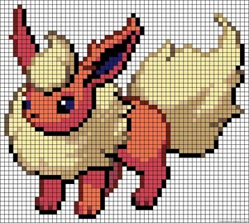 Flareon - Pokemon perler bead pattern Pokemon cross stitch, 