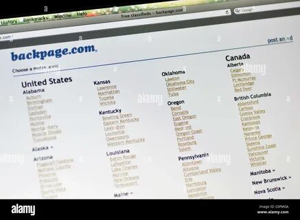 Backpage.com, a free classified ads website Stock Photo - Al