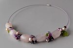 Early Spring', Rose Quartz Necklace - Beaded Handmade Jewell