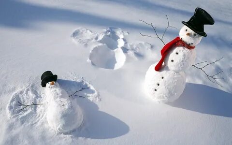 Счастливые снеговики обои и картинки на рабочий стол скачать