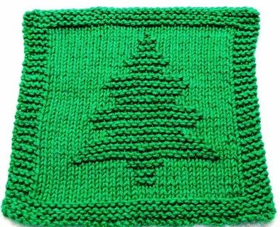 CHRISTMAS TREE Knitted dishcloth patterns free, Dishcloth kn